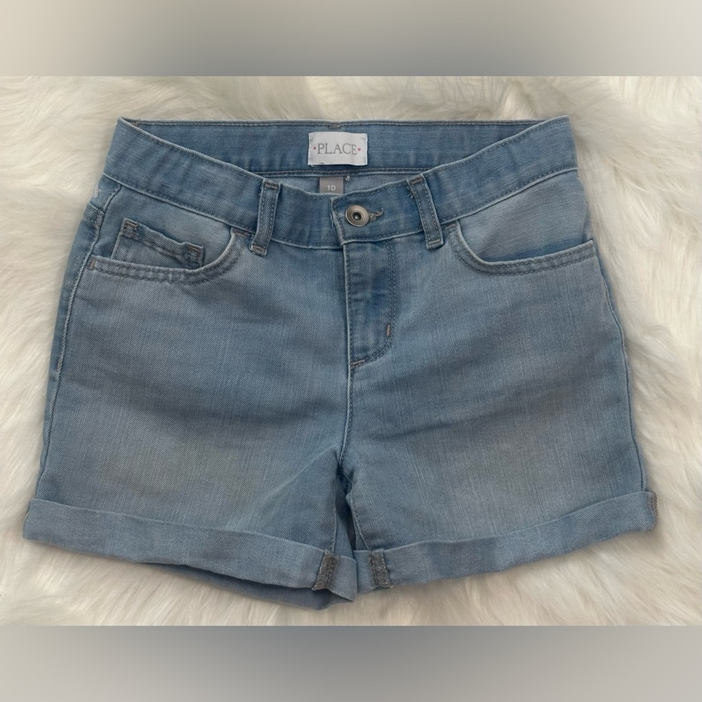 Place Light Wash Denim Shorts - Blue